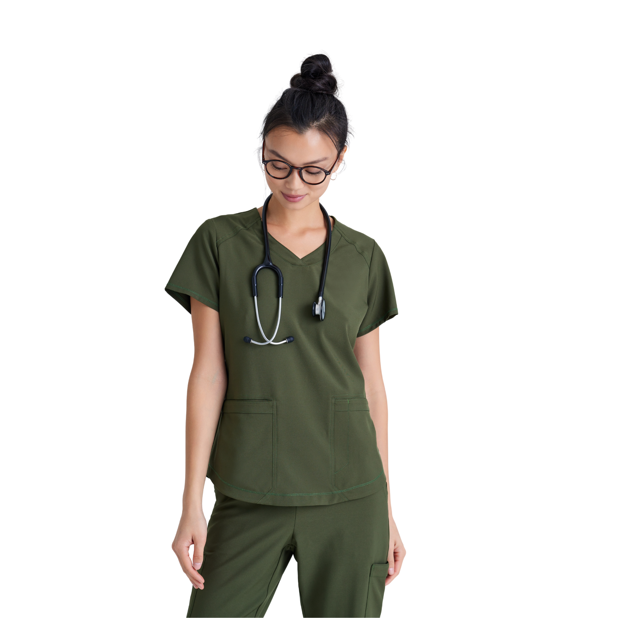 Rhythm Top - Tunique médicale classique et moderne - Femme - Grey’s Anatomy Evolve GREYS ANATOMY EVOLVE  Vert fougère / XL