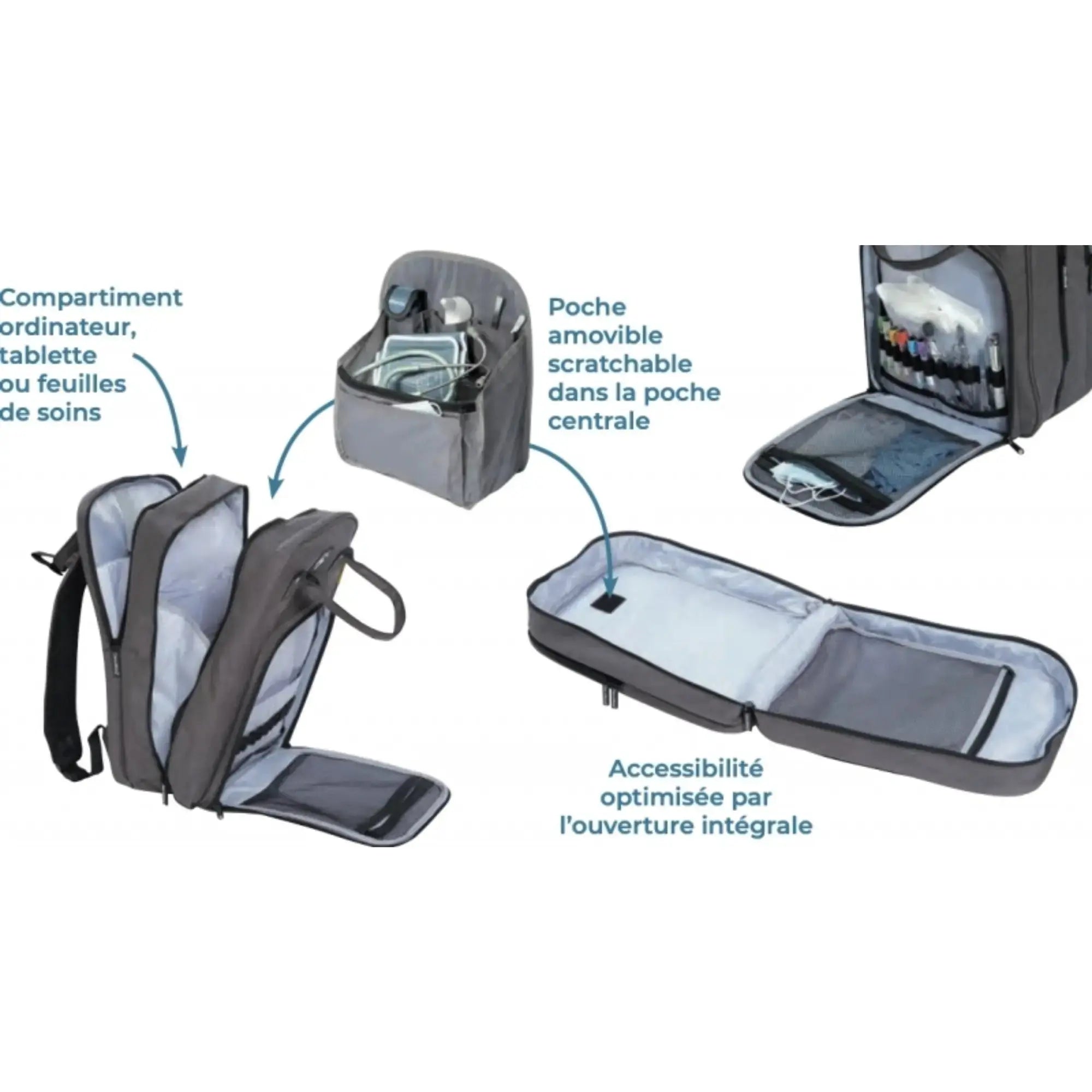 Sac à dos Mallette médical Devabag - Gris - Plusieurs Formats - Devaset Devaset 