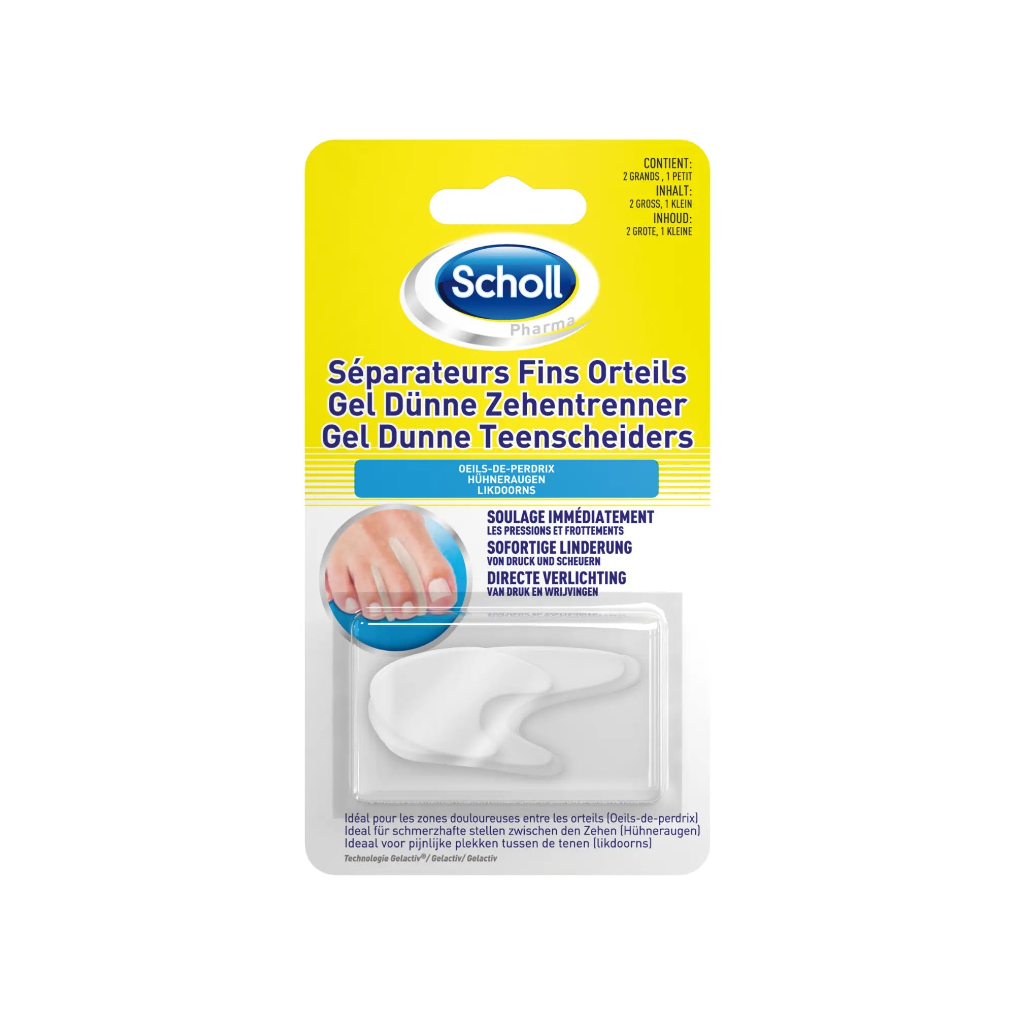 Séparateur d'Orteils Fins en Gel  - 3 protections - Scholl Scholl