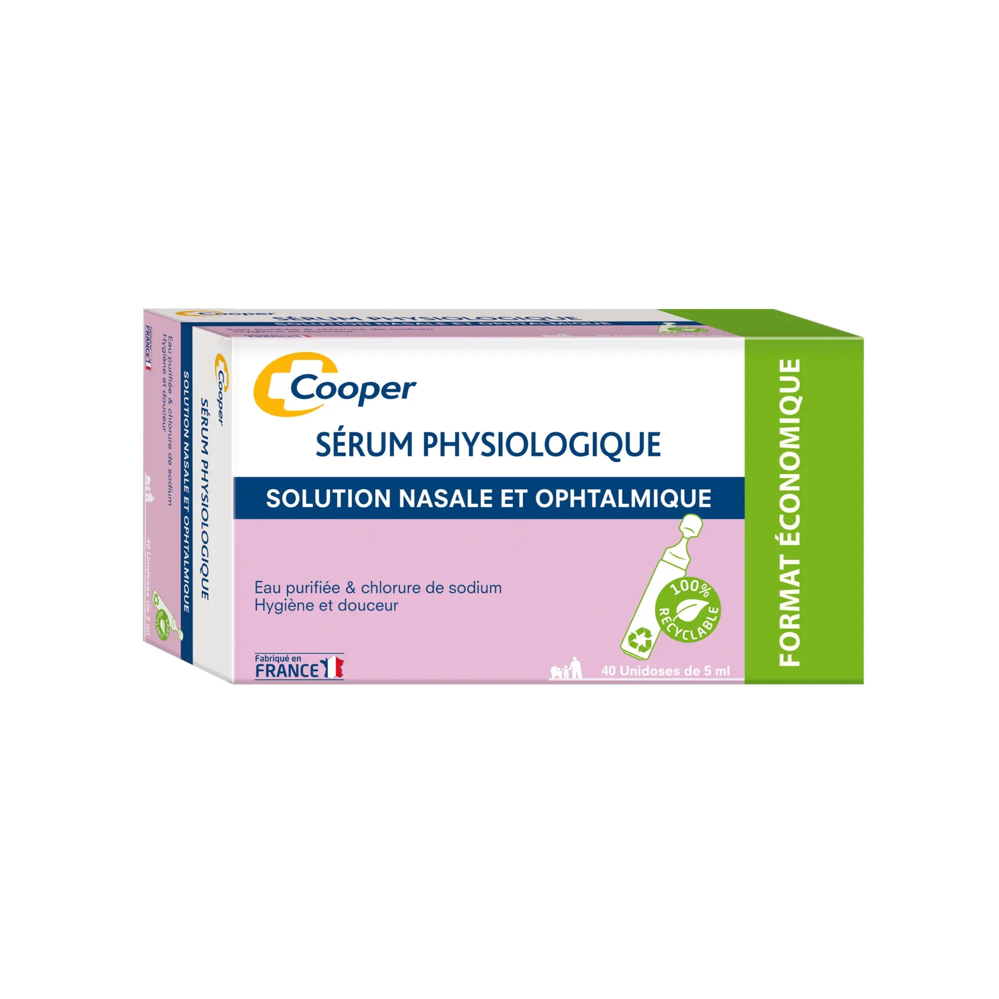 Serum physiologique Boite de 40 uninodoses de 5ml - Cooper Cooper 