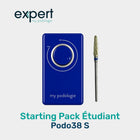 Starting pack étudiant "soins à domiciles" - 1 micromoteur Podo38S bleu + 1 fraise à ongle carbure de tungstène