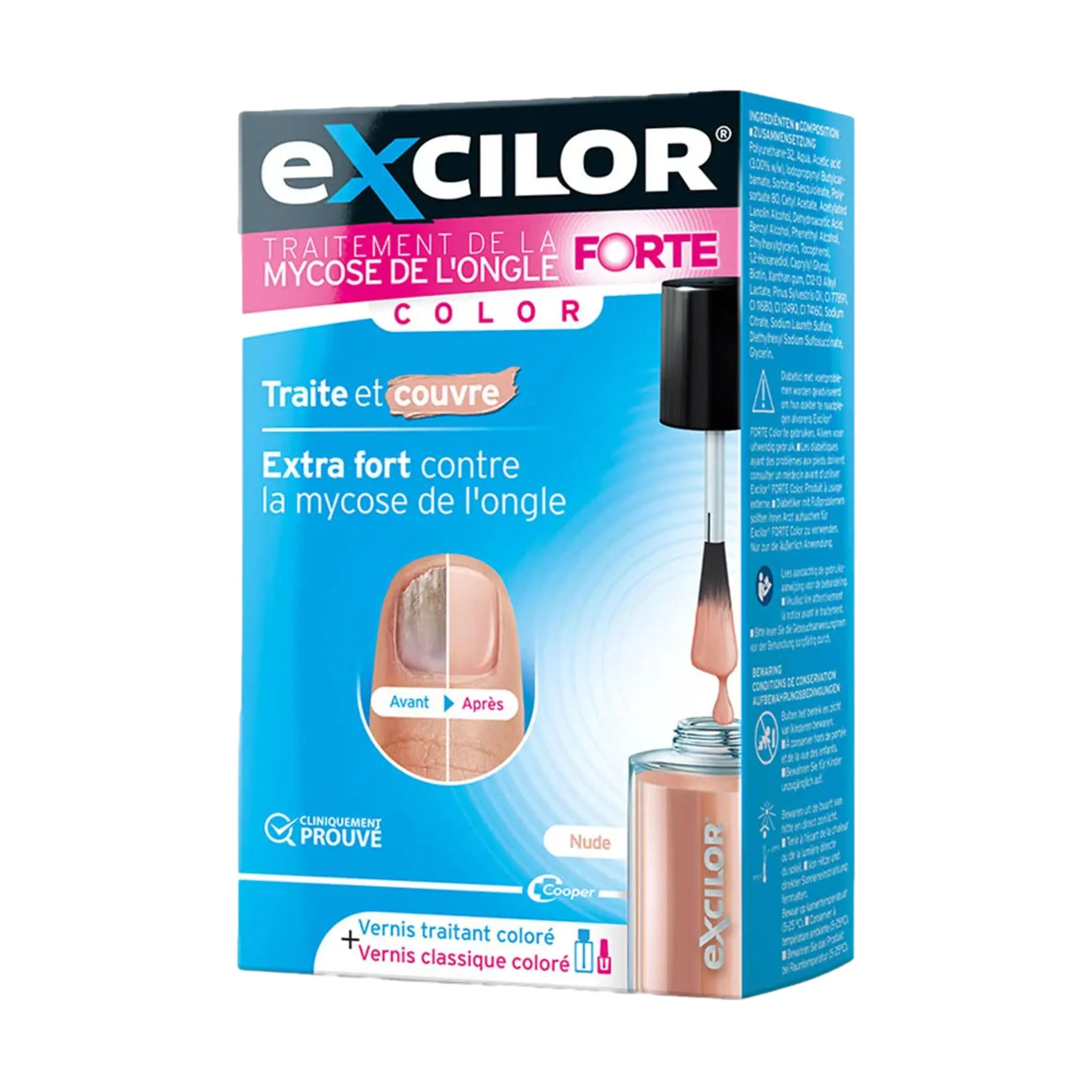 Traitement mycose ongles forte color nude 30ml - Excilor Cooper